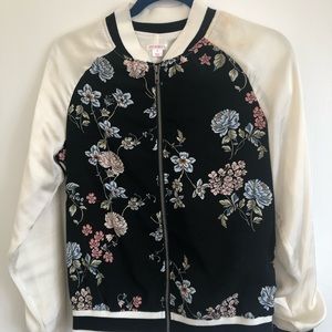 Xhilaration floral bomber jacket